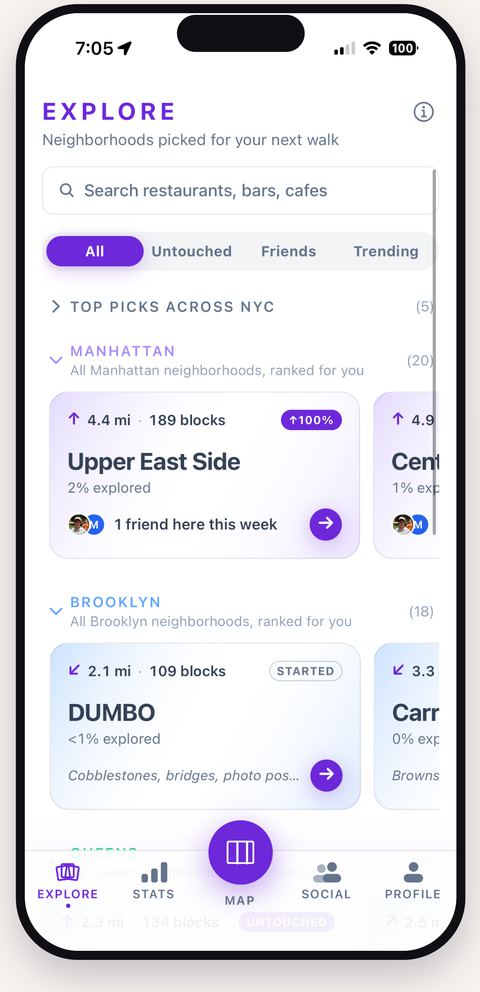 Find your next neighborhood - a screen from the Blocks app